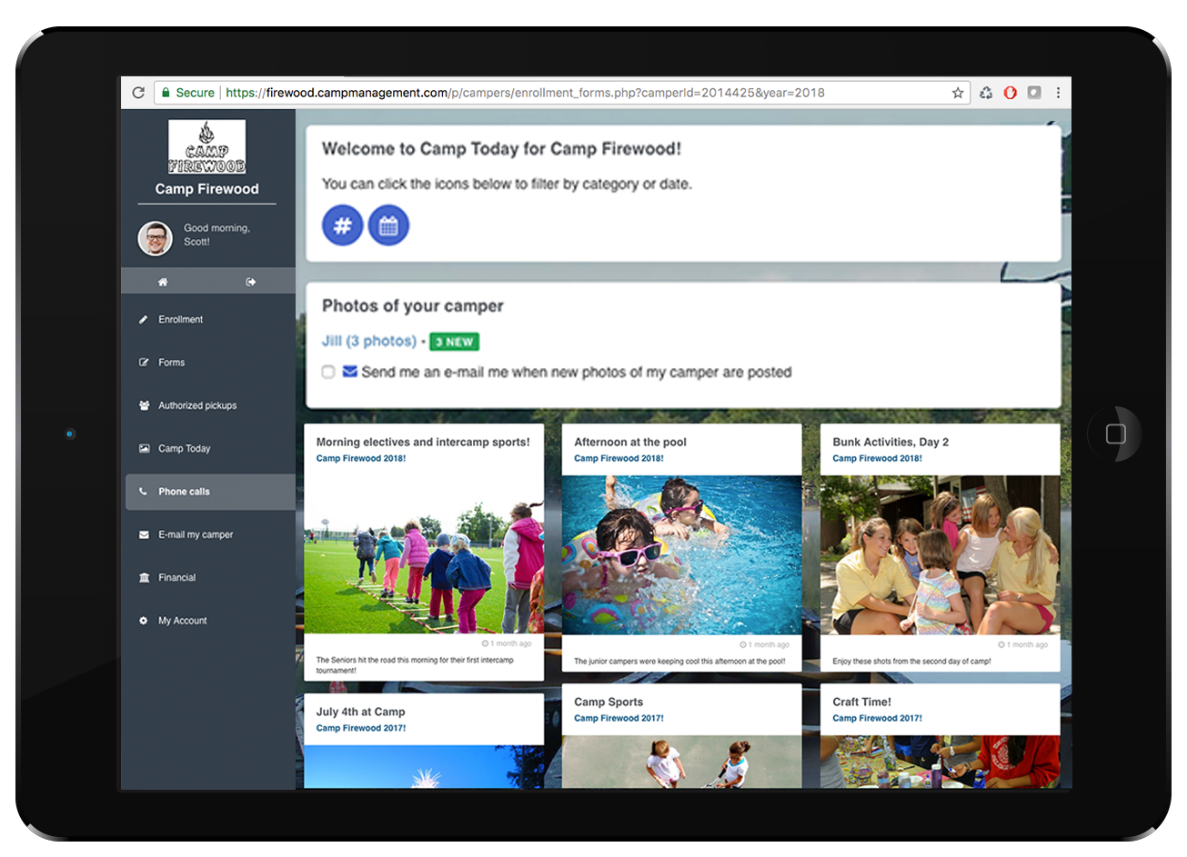 Parent Photo Feed Interface